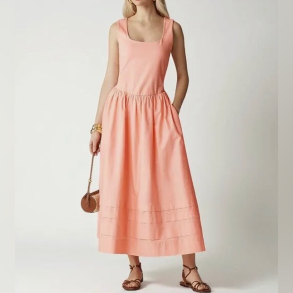 J. CREW Drop-waist mixy dress in Blushed Coral Pink Medium